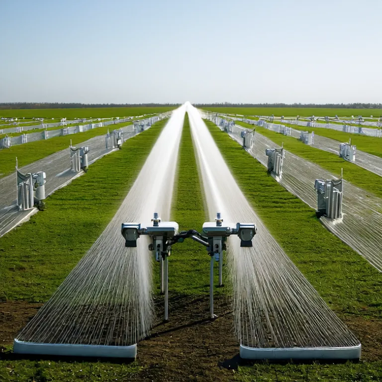 What is the optimal spacing for rain guns?