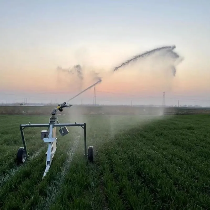 What is the optimal spacing for rain guns?